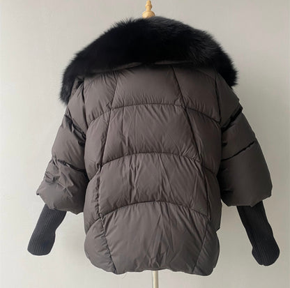 Silberfuchs Full Fur Balloon Bomber Jacke