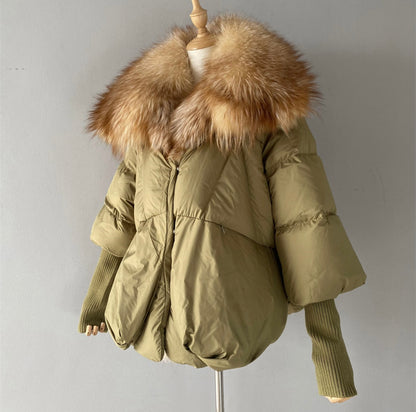 Silberfuchs Full Fur Balloon Bomber Jacke