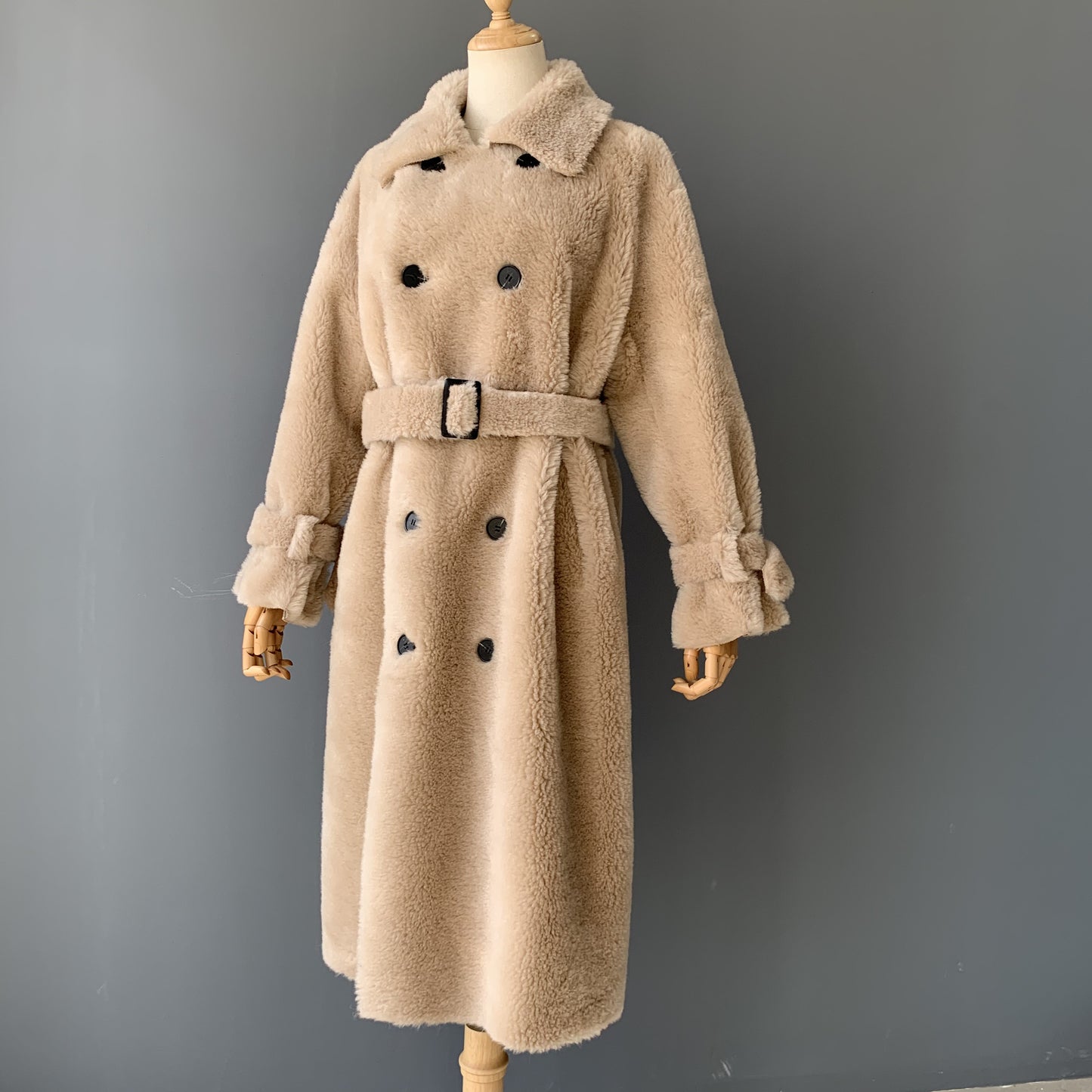 "Ines" Wool Trench Coat - Furreal Fabrics