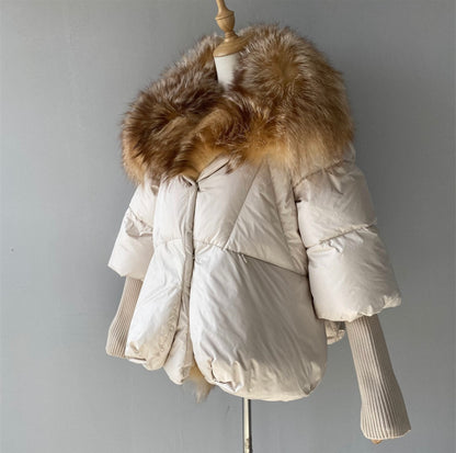 Silberfuchs Full Fur Balloon Bomber Jacke