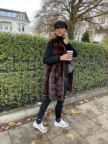 Vintage Brown Fur Vest